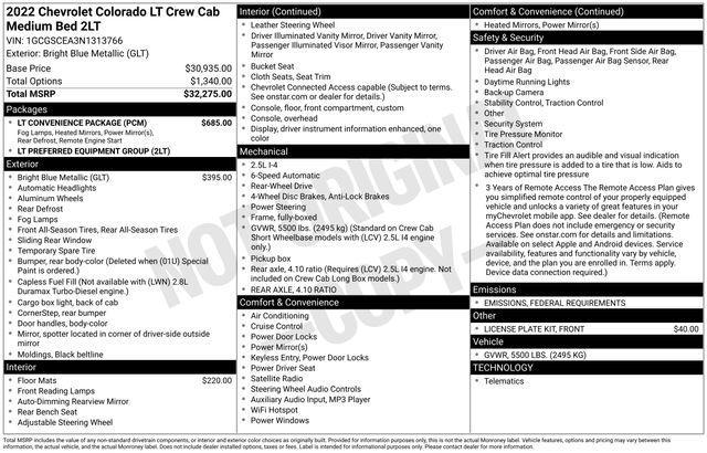 used 2022 Chevrolet Colorado car, priced at $24,406