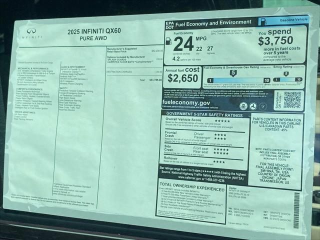 new 2025 INFINITI QX60 car, priced at $53,785