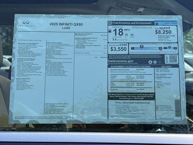 new 2025 INFINITI QX80 car, priced at $96,095