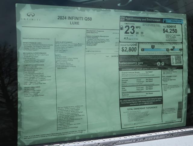 new 2024 INFINITI Q50 car, priced at $45,585