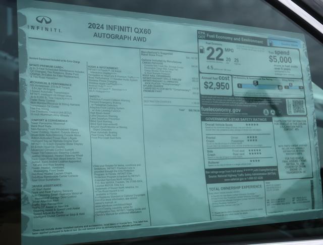 new 2024 INFINITI QX60 car, priced at $69,780