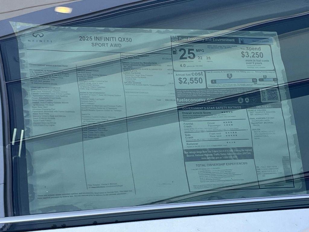 new 2025 INFINITI QX50 car, priced at $54,220