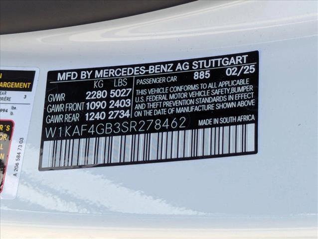 new 2025 Mercedes-Benz C-Class car, priced at $59,245