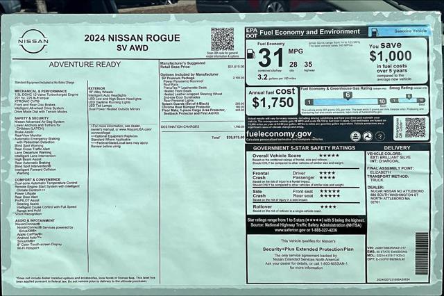 new 2024 Nissan Rogue car, priced at $34,896
