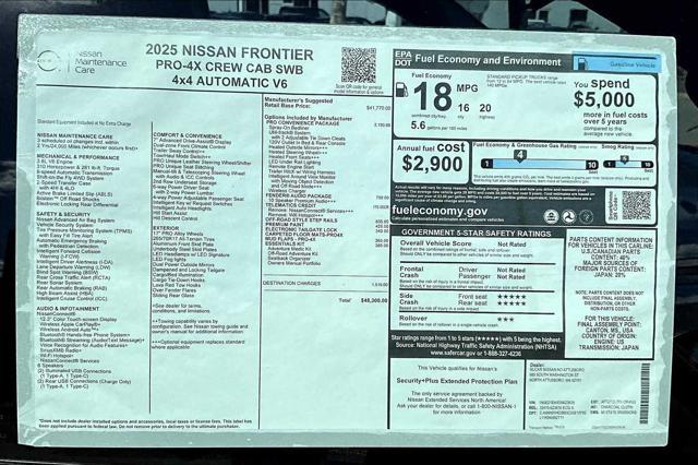 new 2025 Nissan Frontier car, priced at $46,561