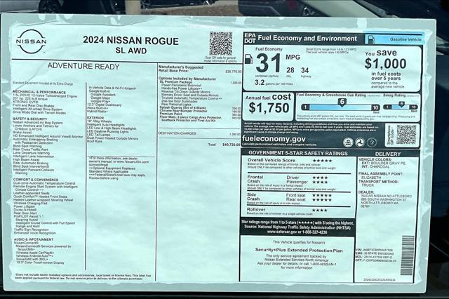 new 2024 Nissan Rogue car, priced at $39,472