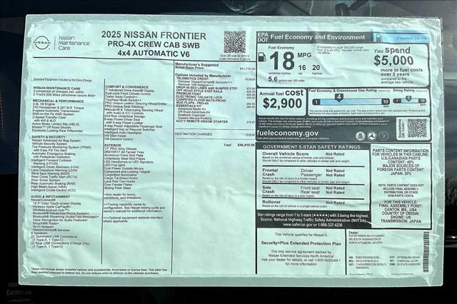 new 2025 Nissan Frontier car, priced at $44,383