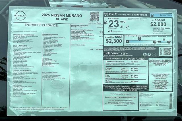 new 2025 Nissan Murano car, priced at $46,886