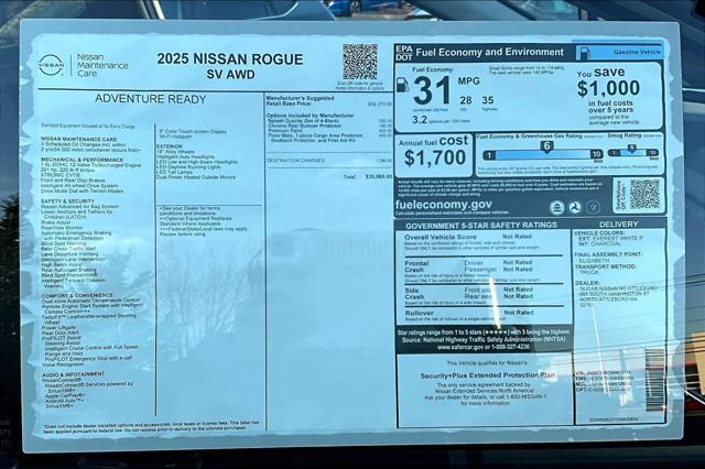 new 2025 Nissan Rogue car, priced at $32,616