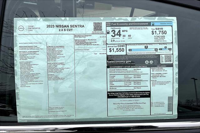 new 2025 Nissan Sentra car, priced at $22,567