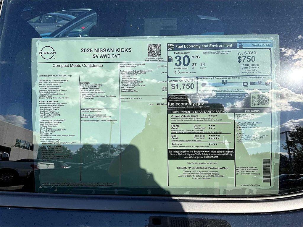 new 2025 Nissan Kicks car, priced at $28,235