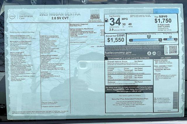 new 2025 Nissan Sentra car, priced at $23,560