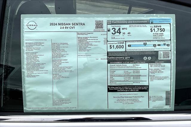 new 2024 Nissan Sentra car, priced at $23,670