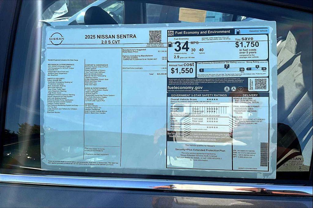 new 2025 Nissan Sentra car, priced at $22,482