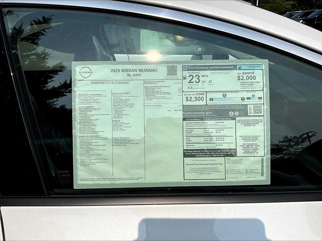 new 2025 Nissan Murano car, priced at $47,487