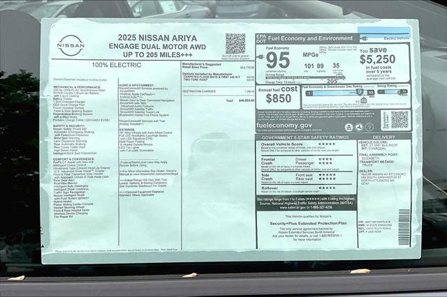 new 2025 Nissan ARIYA car, priced at $46,055