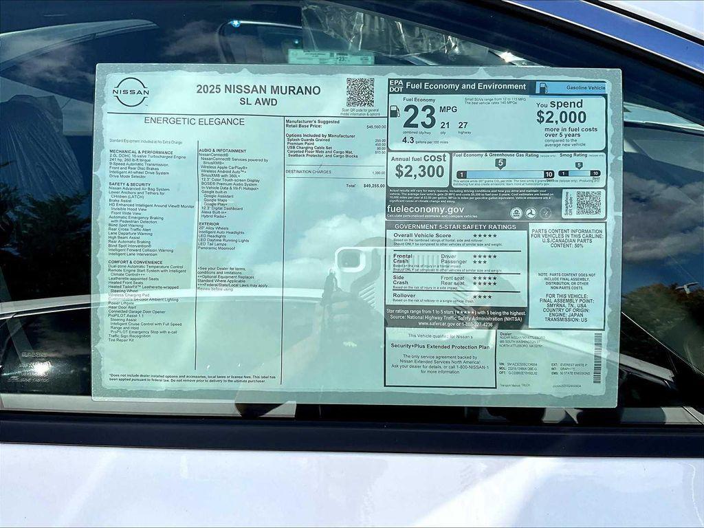 new 2025 Nissan Murano car, priced at $47,091