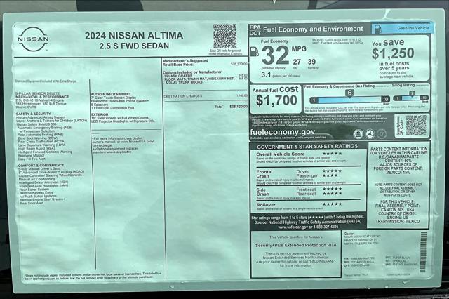 new 2024 Nissan Altima car, priced at $25,282