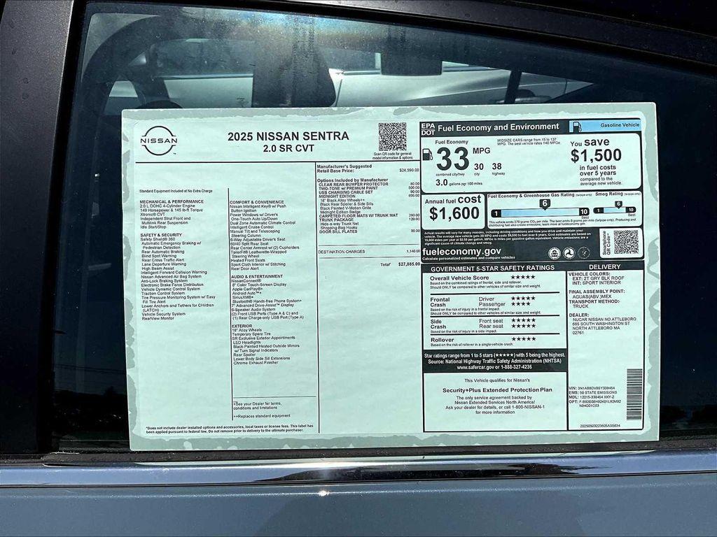 new 2025 Nissan Sentra car, priced at $26,265