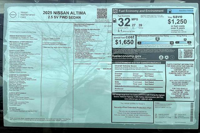 new 2025 Nissan Altima car, priced at $28,764