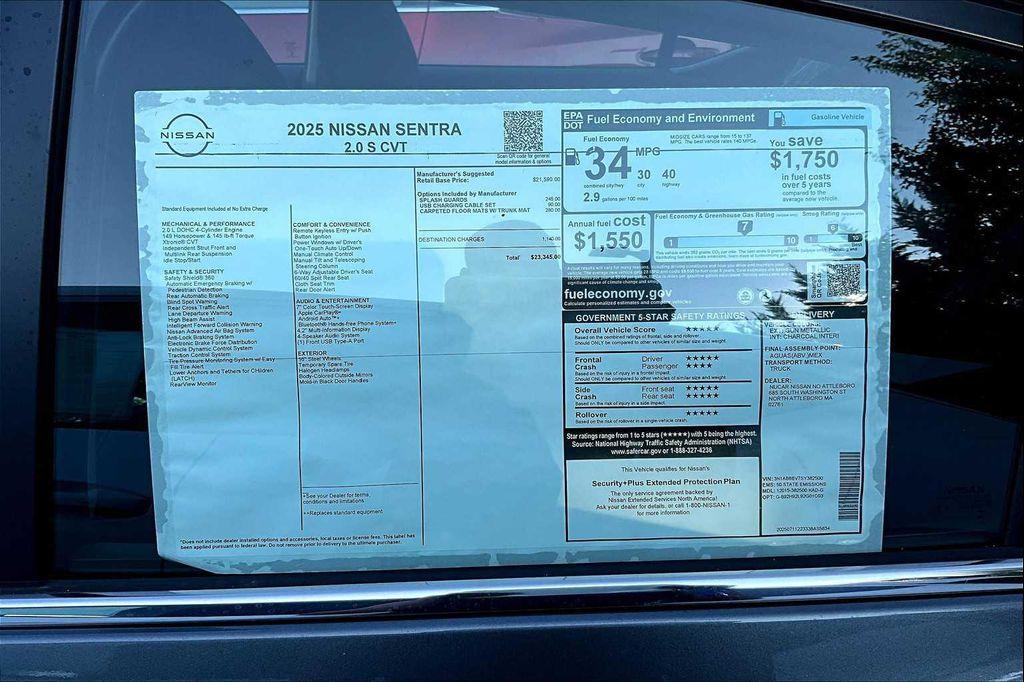 new 2025 Nissan Sentra car, priced at $22,559