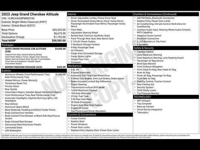 used 2023 Jeep Grand Cherokee car, priced at $31,948