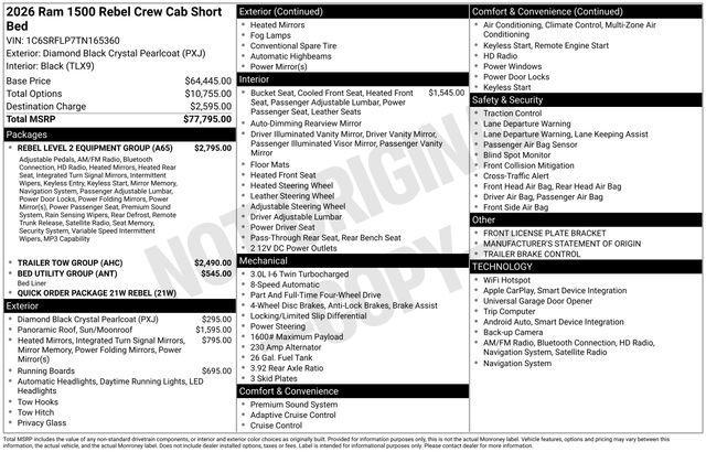new 2026 Ram 1500 car, priced at $67,100