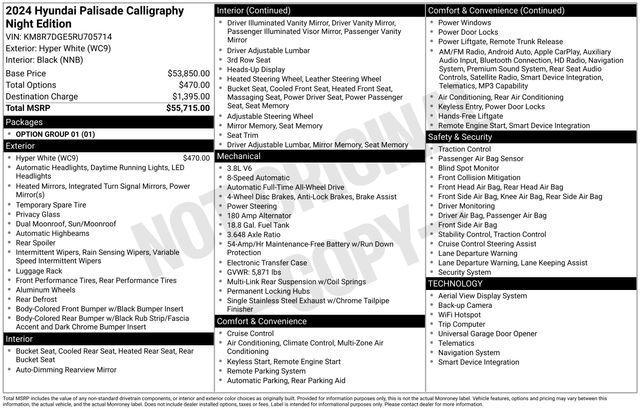 used 2024 Hyundai Palisade car, priced at $36,099