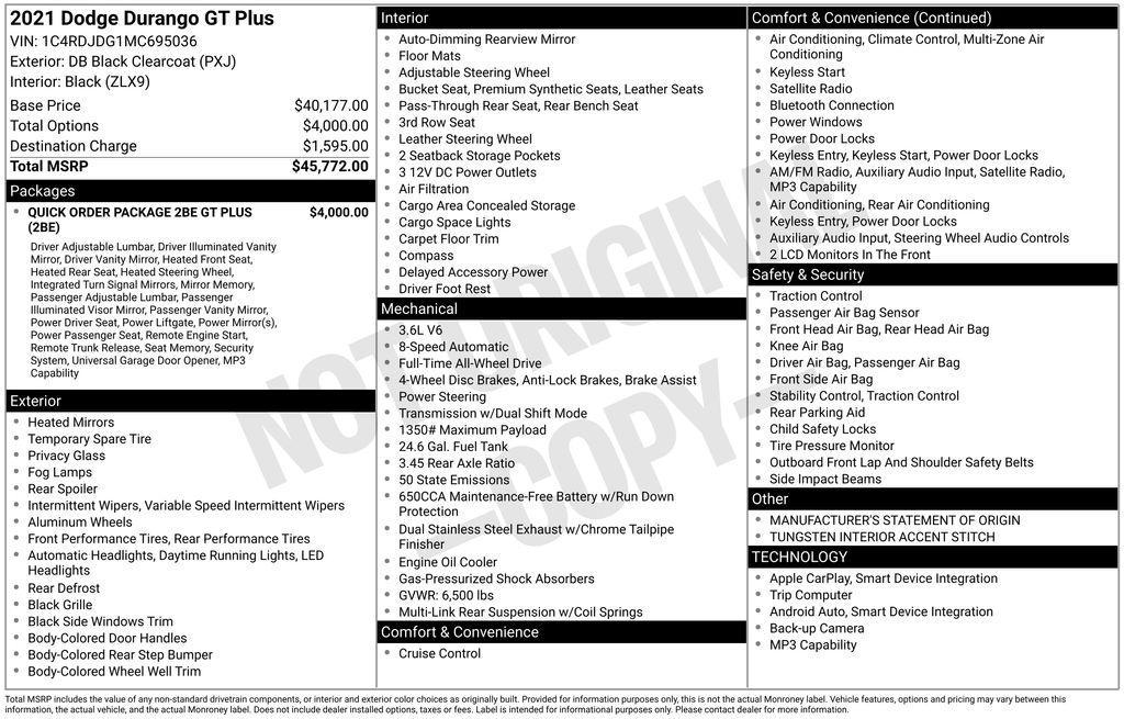 used 2021 Dodge Durango car, priced at $22,990