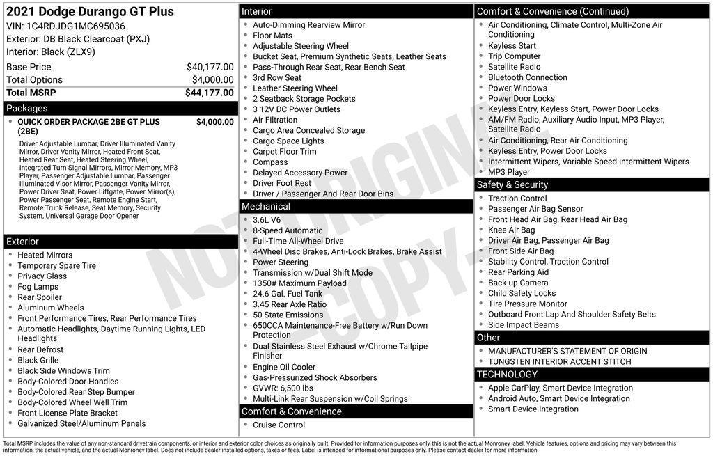 used 2021 Dodge Durango car, priced at $23,990