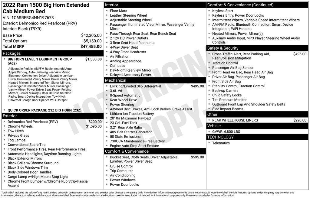 used 2022 Ram 1500 car, priced at $25,890