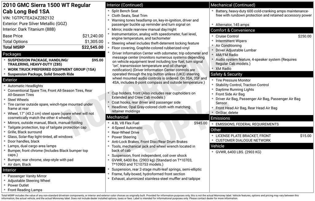 used 2010 GMC Sierra 1500 car, priced at $7,290