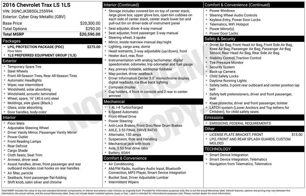 used 2016 Chevrolet Trax car, priced at $10,590