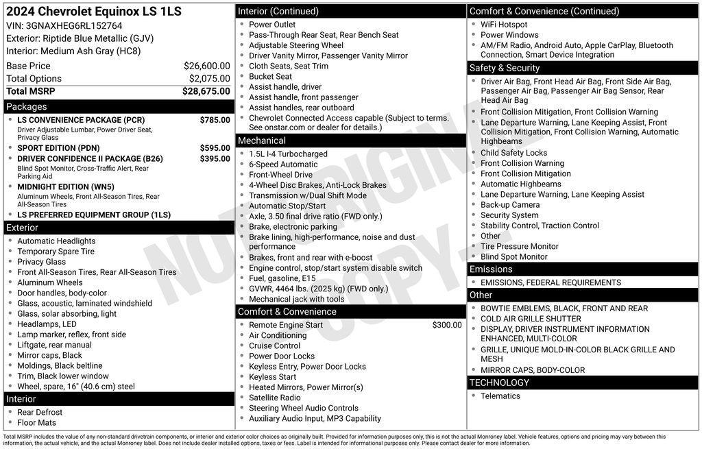 used 2024 Chevrolet Equinox car, priced at $22,990