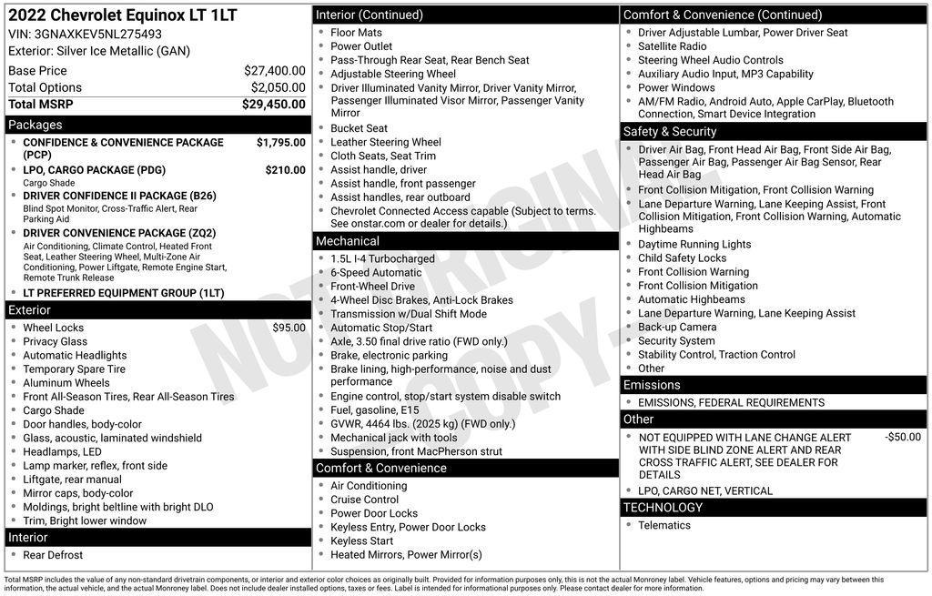 used 2022 Chevrolet Equinox car, priced at $18,490