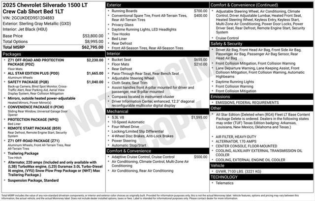 new 2025 Chevrolet Silverado 1500 car, priced at $53,168