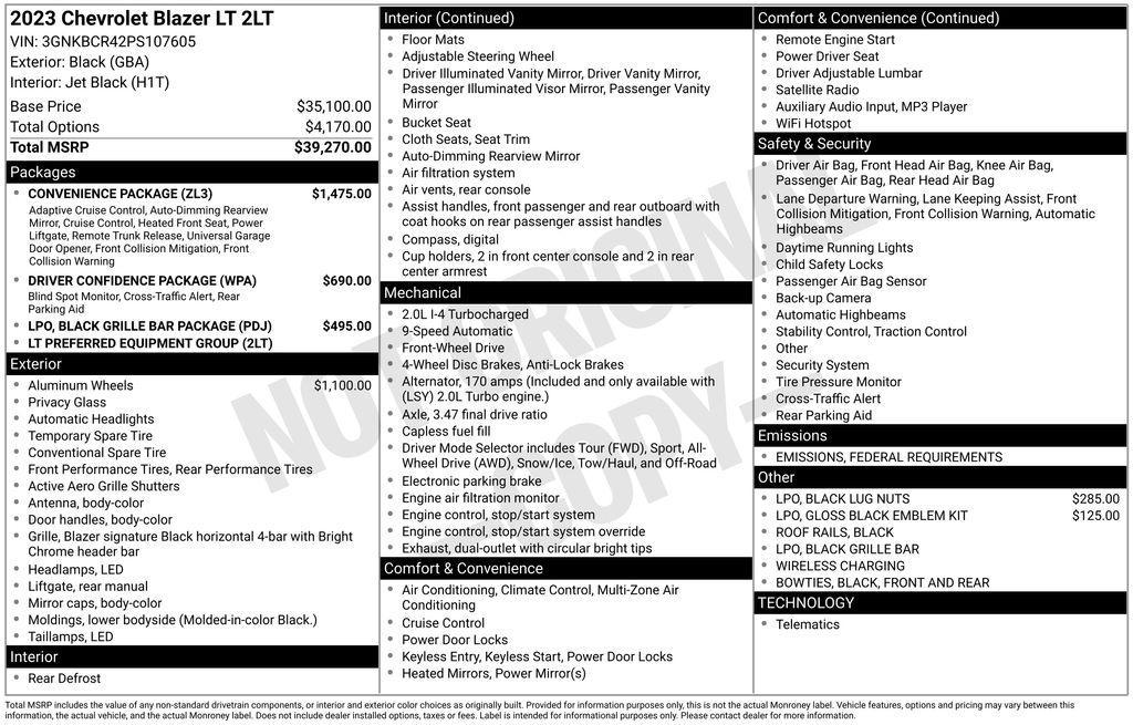 used 2023 Chevrolet Blazer car, priced at $23,590