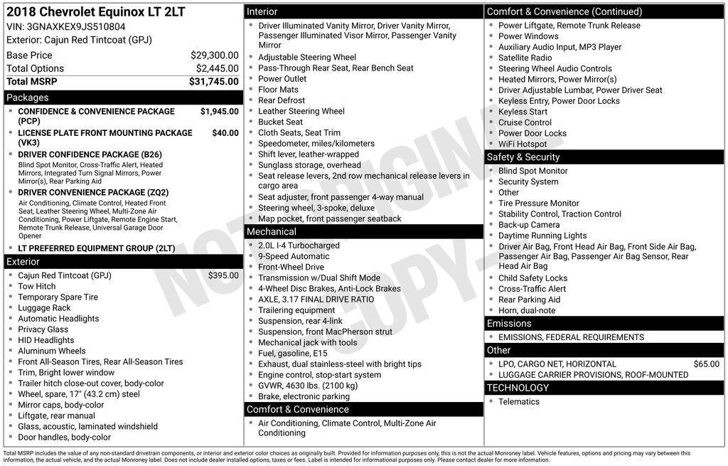 used 2018 Chevrolet Equinox car, priced at $13,090