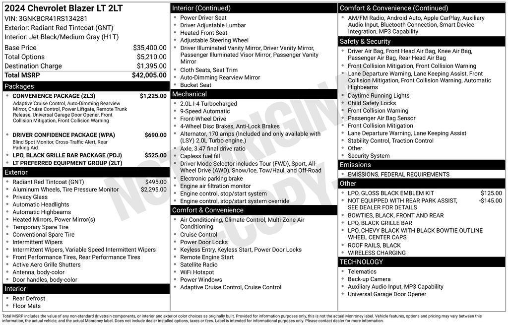 used 2024 Chevrolet Blazer car, priced at $24,990