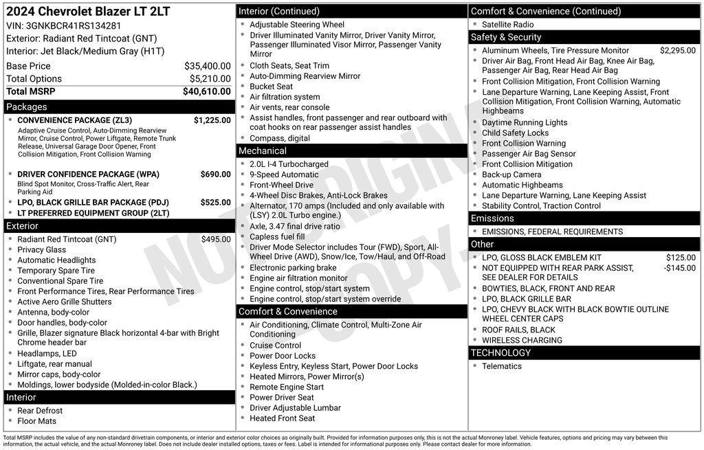 used 2024 Chevrolet Blazer car, priced at $26,090