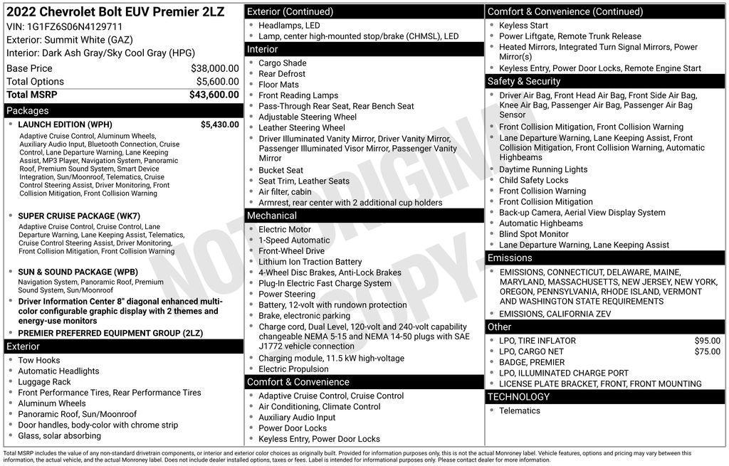 used 2022 Chevrolet Bolt EUV car, priced at $24,390