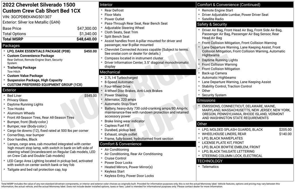 used 2022 Chevrolet Silverado 1500 car, priced at $31,490