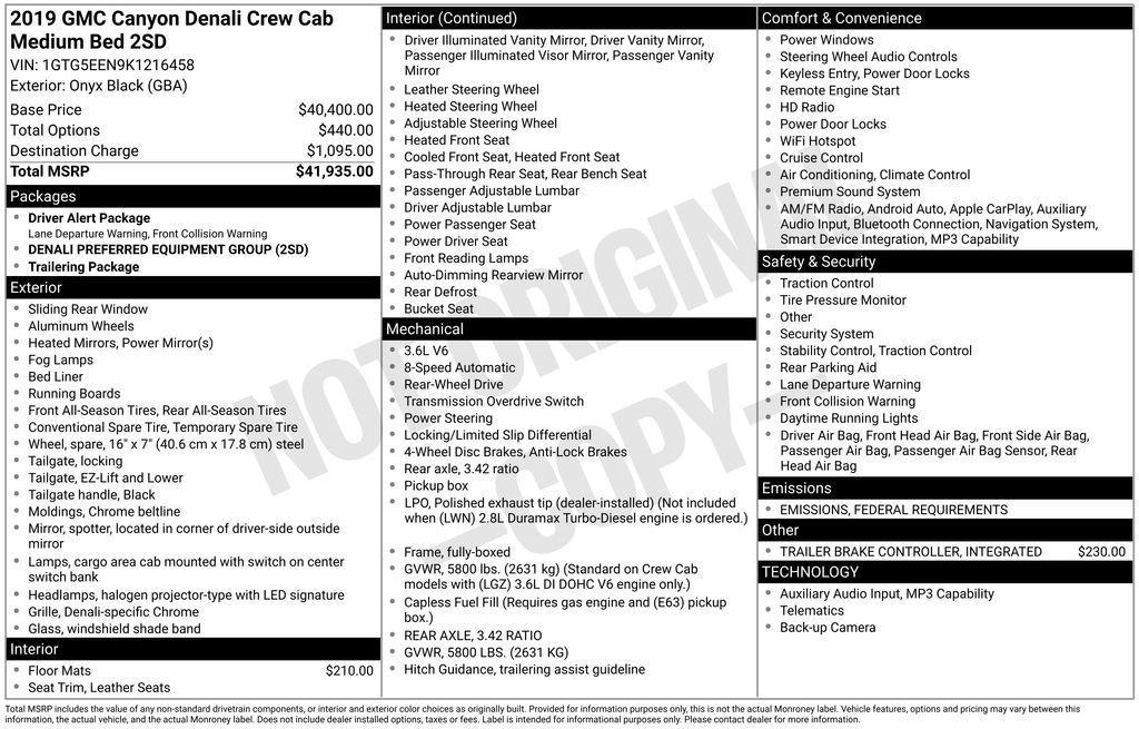 used 2019 GMC Canyon car, priced at $22,490