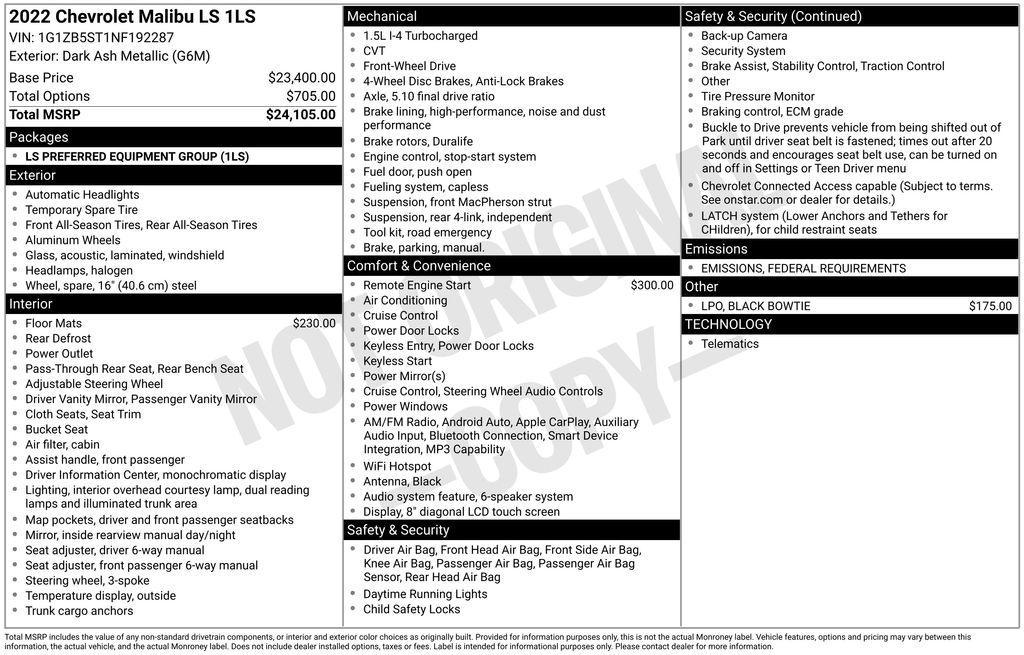 used 2022 Chevrolet Malibu car, priced at $18,690