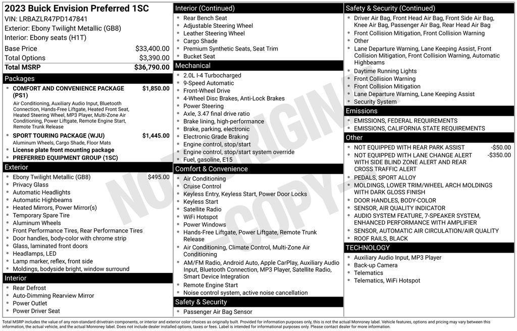 used 2023 Buick Envision car, priced at $24,990