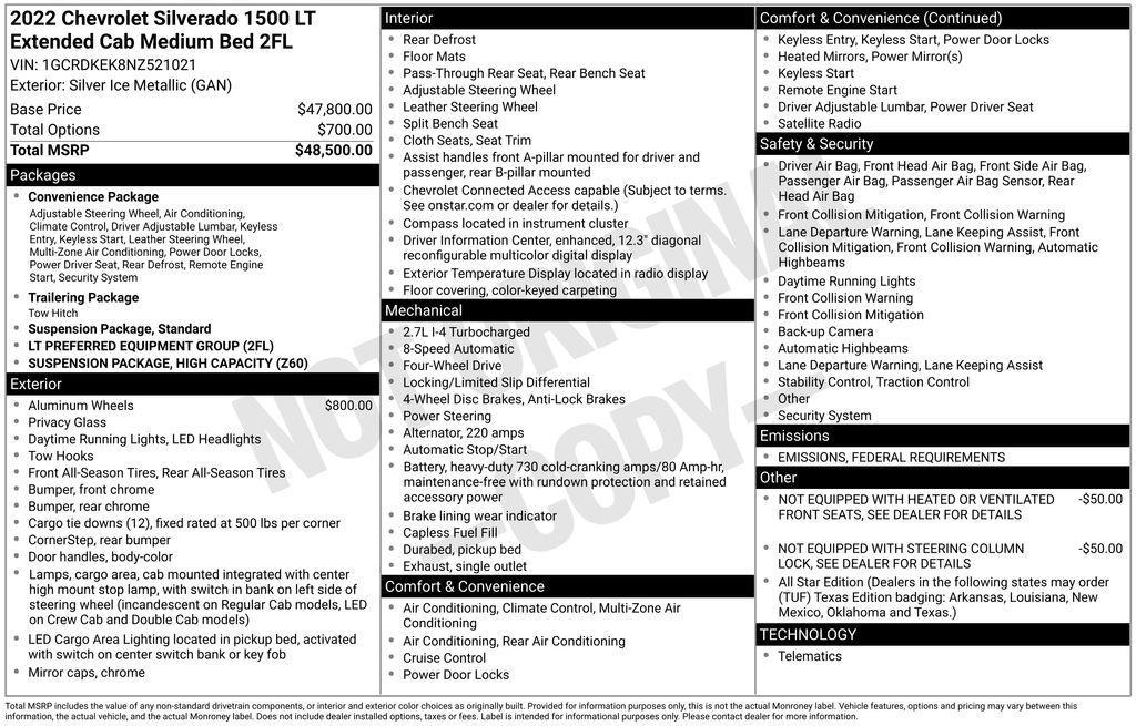 used 2022 Chevrolet Silverado 1500 car, priced at $33,790