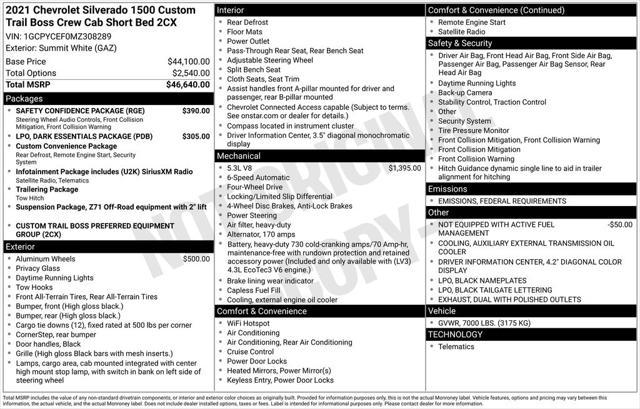 used 2021 Chevrolet Silverado 1500 car, priced at $38,290