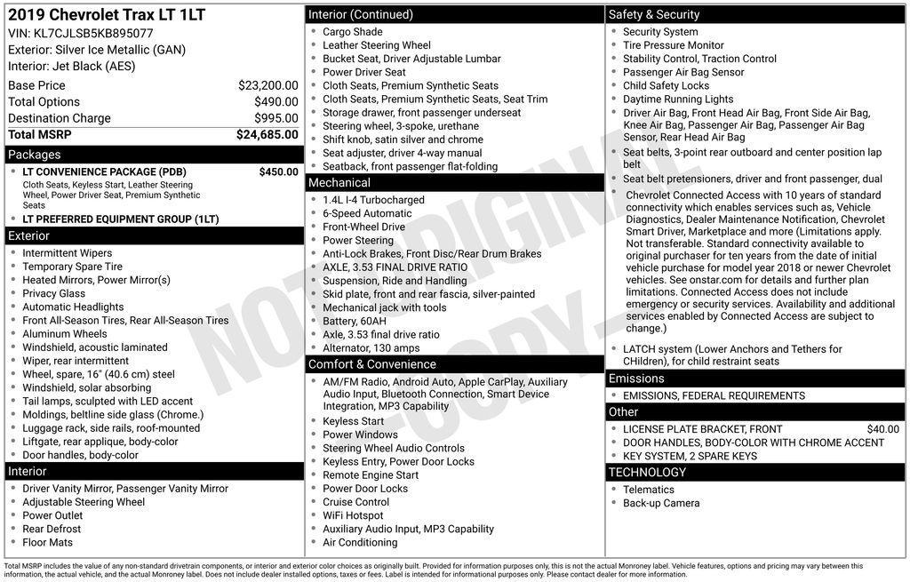 used 2019 Chevrolet Trax car, priced at $8,790