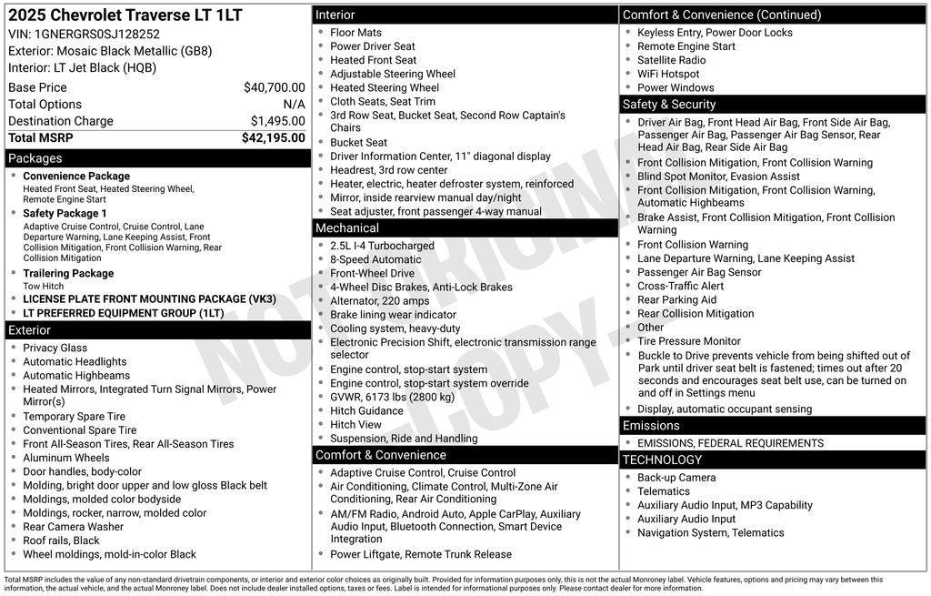 used 2025 Chevrolet Traverse car, priced at $34,990