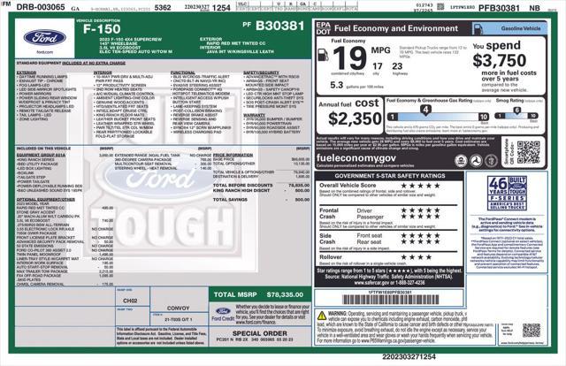 used 2023 Ford F-150 car, priced at $54,290